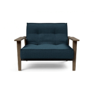 Fauteuil design convertible lit Splitback Frej - Argus Navy Blue - Innovation Living - Accoudoirs Chêne Fumé - 90x115 cm_1