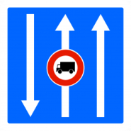Panneau indication C24a - Conditions particulières de circulation par voie sur la route suivi (camion) - WP Signalisation_1
