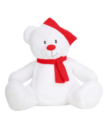 Peluche zippée ours de Noël - 100% polyester - Rembourrage amovible - Réf: MM573_1