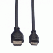 Roline câble hdmi high speed avec ethernet, hdmi m - mini hdmi m, 2 m_1