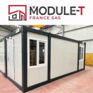 Bungalow de chantier double oc.A6005 pour espace de travail, salle de réunion - module-t Bungalow de chantier double oc.A6005 pour espace de travail, salle de réunion - module-t