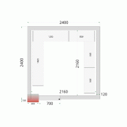 Chambre froide négative CRNF2424 Blanc 2400 x 2400 x 2200 mm TEFCOLD_1