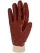 Gants de manutention en PVC - Simple enduction - Dos aéré - Poignet tricot - Rouge_1
