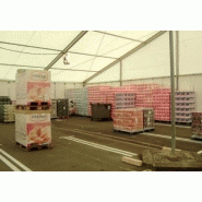 Tente de stockage fermée en aluminium - couverture multi-éléments - 20 x 25 x 3 m - ancrage au sol avec platine_1