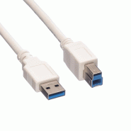 VALUE Câble USB 3.2 Gen 1 Type A-B, blanc, 1,8 m_1