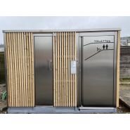 Cabine PMR avec mur urinoir disponible en version manuelle, semi-automatique ou automatique - réf. 2073_1