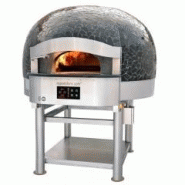Morello - four rotatif à bois avec sôle électrique 5 pizzas finition coupole mosaïque_1