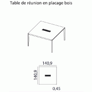 Table de réunion X9 pour 4 personnes - Officity. - Ébène_1