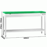 Table inox de découpe avec plan vert - Profondeur 700 mm | Ggm - 1800_1