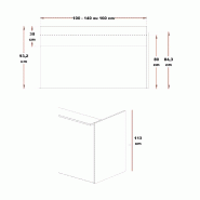 Banque d'accueil droite Torino - 100, Blanc, Non_1