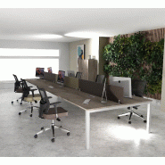 Bureau 6 personnes Tempo - Mobel linea - Alu, 420, Chêne grisé_0