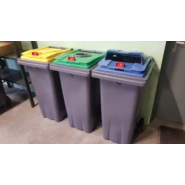 Conteneur 120 L Tri Sélectif Emballage - Papier Confidentiel - PEHD injecté - Norme EN 840 - Serrure clé triangle - 2 roues 200 mm_1