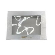 Boîte cadeau pliable avec fenêtre PVC gravée en relief - estampillage chaud - fermeture ruban - 20*15*6 cm_1