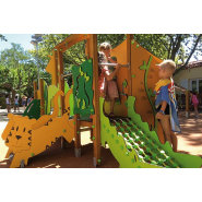 Jeu combiné de plein air pour école, camping, espace vert municipaux,... - Tranche d'âges : 6 mois à 6 ans - Safari 2000_1