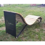 Transat Farniente en pin traité autoclave classe 4 - assise et dossier en lames 22 mm x 90 mm - piétement en acier thermolaqué_1