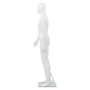 Vidaxl mannequin homme corps complet base verre blanc brillant 185 cm 142926_1