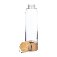 Gourde en verre - couvercle bambou - base en liège naturel - 470 ml_1