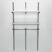 Élément suivant Global chrome 2 tablettes blanc + 1 penderie L60xH240cm_1