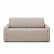 Canapé convertible express Mac Mahon - sommier à lattes 140 cm - matelas 16 cm - tissu tweed beige_1