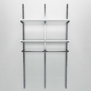 Élément suivant Global chrome 2 tablettes blanc + 1 penderie L60xH240cm_1