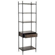 Étagère AKIBE - 1 tiroir, 4 tablettes en métal noir - Design et pratique_1