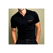 Polo noir brode sapeurs pompiers - Militaires, Gendarmerie, Police et Sécurité_1