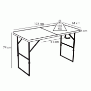 Table pliante 122cm 4 places pehd_1