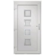 Vidaxl porte d'entrée blanc 108x208 cm pvc 3187842_1