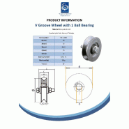Roue à rainure en V de 50 mm avec 1 roulement à billes_1
