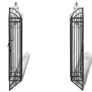 Vidaxl portillon ornemental de jardin fer forgé 122 x 20,5 x 134 cm 40905_1