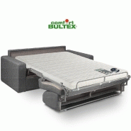 Canapé convertible express CRÉPUSCULE - Matelas 140 cm Comfort BULTEX® - Tissu tweed fashion gris foncé_1