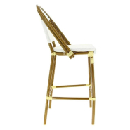 Chaise haute de bar empilable d'extérieur en aluminium textylène Biarritz écru_1