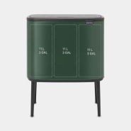 Poubelle Bo Touch Bin - 3 x 11 litres - Pine Green - Tri sélectif et écologique_1