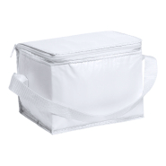 Sac isotherme - fermeture-éclair en PVC avec renfort aluminium - capacité 6 boîtes de 0,33 L - couleur blanc_1