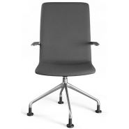 Koda Swiveling Metal - Chaise de bureau avec pied en métal noir ou alu, coque tapissée et options de mécaniques_1