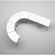 Table d'école rectangulaire Square - structure métallique et finition blanche_1