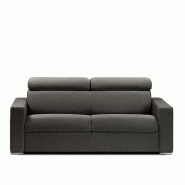 Canapé convertible express Darwin - Têtières réglables - Couchage 120x197 cm - Matelas 16 cm - Tissu tweed gris anthracite_1