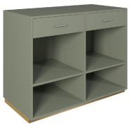 Comptoir 120x60x93,8cm/reposac 70x20xH12cm vert sauge - 2tir.2tabl. - vert sauge_1