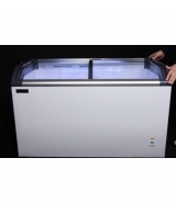 Congélateur bahut coffre 445 litres - froid statique, serrure, portes coulissantes en verre incurvé - CHR_1