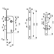 Serrure encastrable pour porte d'entrée - 3 gorges réversible V/BC - 2 clés - THIRARD - Réf. 00050193_1