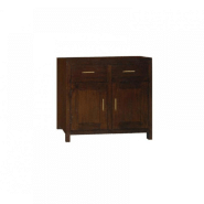 Buffet colonial Bali en acajou massif - 2 tiroirs et 2 portes - Design élégant_1