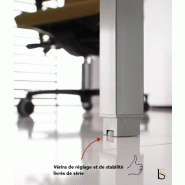 Bureau d'angle 90° Tempo- Mobel Linea. - Argent Ral 9006, Acacia clair, Oui, 160 x 160 cm_1