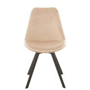 Chaise design RATRI en tissu beige - Pieds en métal noir - Confort optimal et style moderne_1