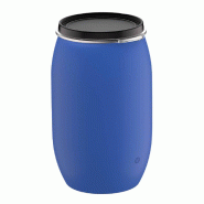Fûts Plastique - 30L à 220L - à Ouverture totale - Bleu - 220 L_1