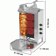 Grill Döner kebab électrique 3 brûleurs max 40 kg - moteur en haut_1