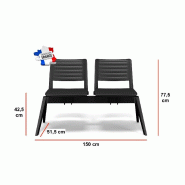 Poutre d'accueil en polypropylène Smash - Sokoa - 2 places_1