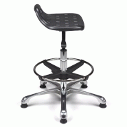 Tabouret technique polyuréthane avec dossier intégré So Udine - Levier latéral, Avec_1