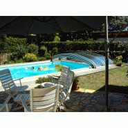 Abri piscine bas Azur - télescopique manuel en aluminium et polycarbonate traité UV_1