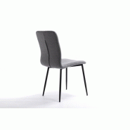 Lot de 2 chaises Sylvio - Tissu gris - Structure bois et métal - Design chic et confortable_1