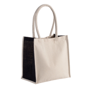 Sac cabas en coton canvas et toile de jute - 17 L - Kimood - Réf: KI0255 - Conscious collection_1